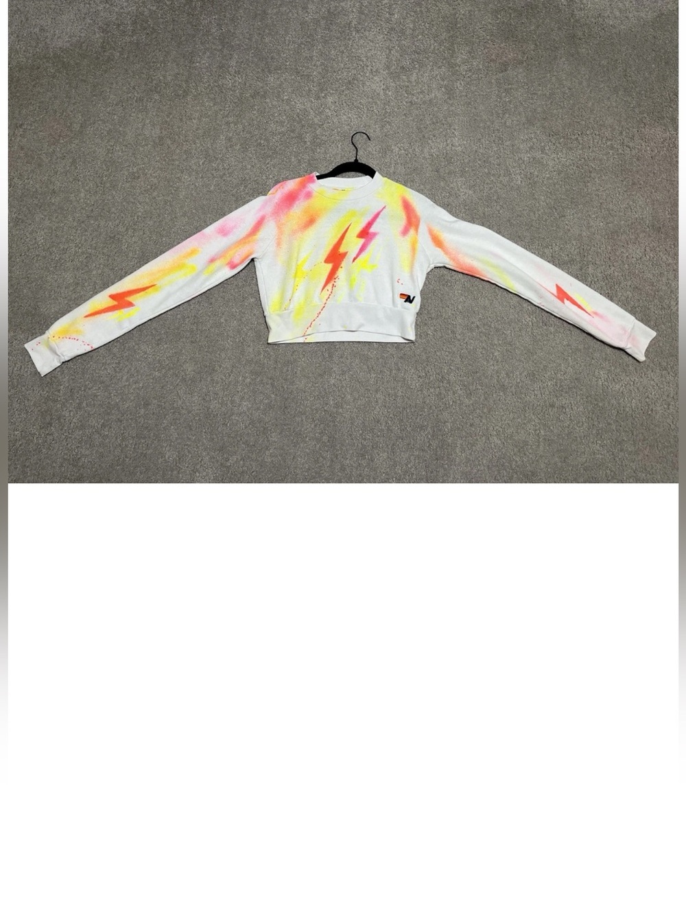Rare!!! Aviator Nation Artist Collection Splatter Paint Bolt  Sweatshirt XS